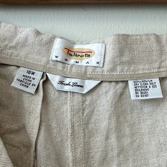 Vintage Talbots High Waist Irish Linen Shorts - Cream - Picture 5 of 8